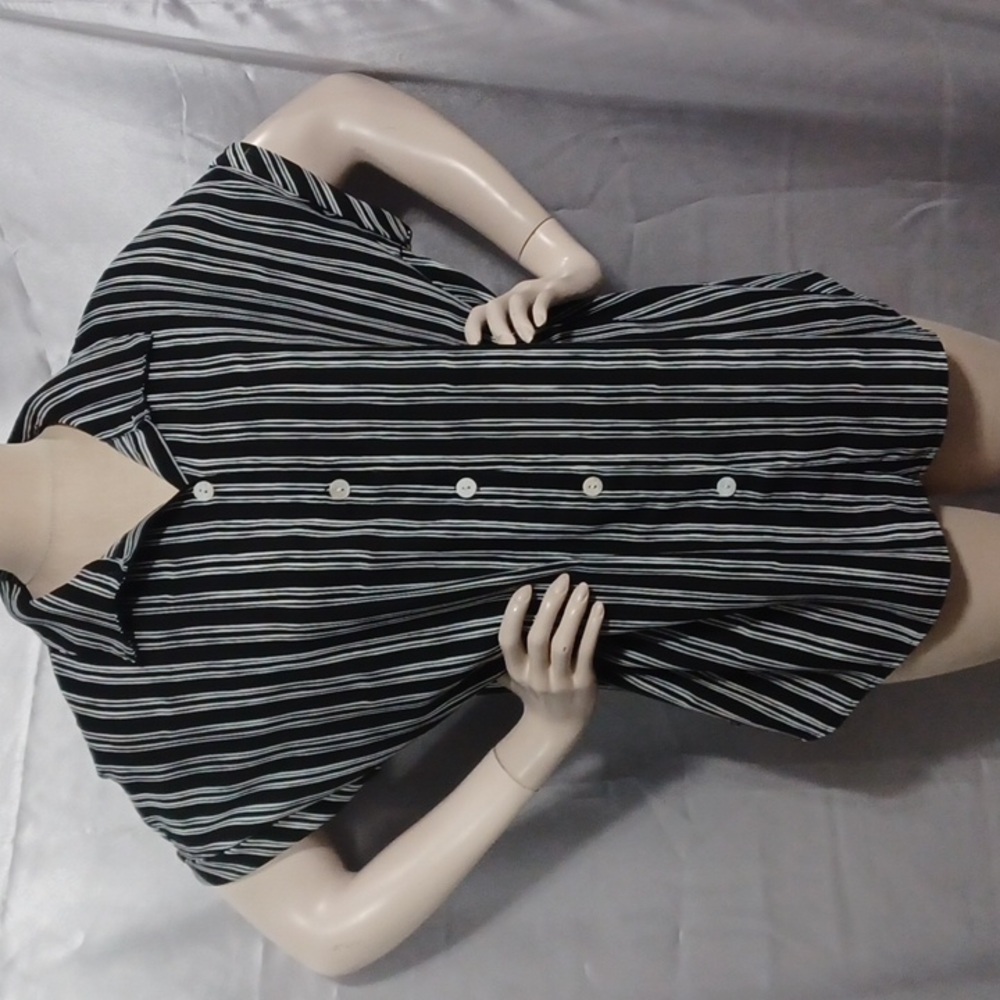 Zexxxy Black and White Striped Blouse